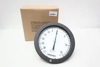 ASHCROFT 85-1220-A-02B-30IMV&15# PRESSURE GAUGE 8-1/2IN 0-15PSI