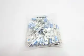 IZZY I62-14 QTY 50 COPPER COMPRESSION LUG #6 STRANDED 2-HOLE 1/4IN CRIMP BLUE