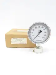 ASHCROFT 35-1032-SL-15L-200 SANITARY PRESSURE GAUGE 3-1/2IN 0-200PSI