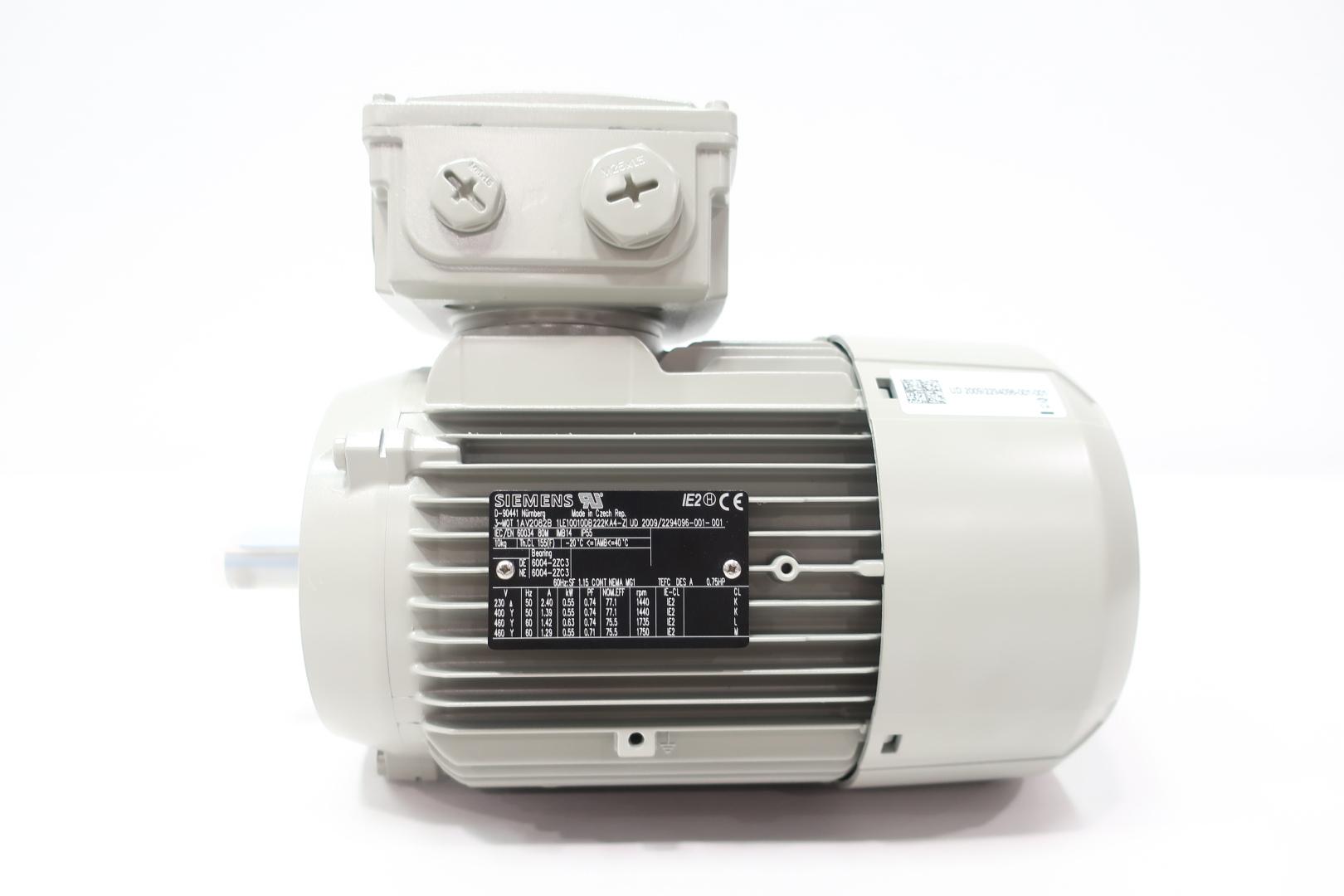 SIEMENS 1AV2082B 1LE10010DB222KA4-Z AC MOTOR 1.42KW 1750RPM 460V