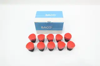 BOX OF 10 BACO L22ED01 MUSHROOM PUSHBUTTON RED