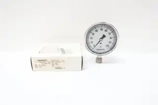 ASHCROFT 35-1009-SWL-04L-100# PRESSURE GAUGE 3-1/2IN  100PSI 3/4IN NPT