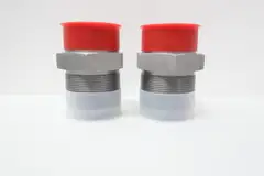SET OF 2 PARKER 32 WFTX-S TRIPLE-LOK BULKHEAD-PIPE FITTING 2IN NPT X 2IN NPT