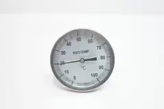 REOTEMP JJ0251C43 BIMETAL THERMOMETER 1/2IN NPT 0-100C