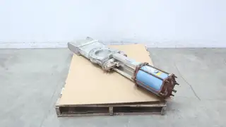 DEZURIK 9500110 KGO PNEUMATIC STAINLESS FLANGED O-PORT KNIFE GATE VALVE 8IN 150