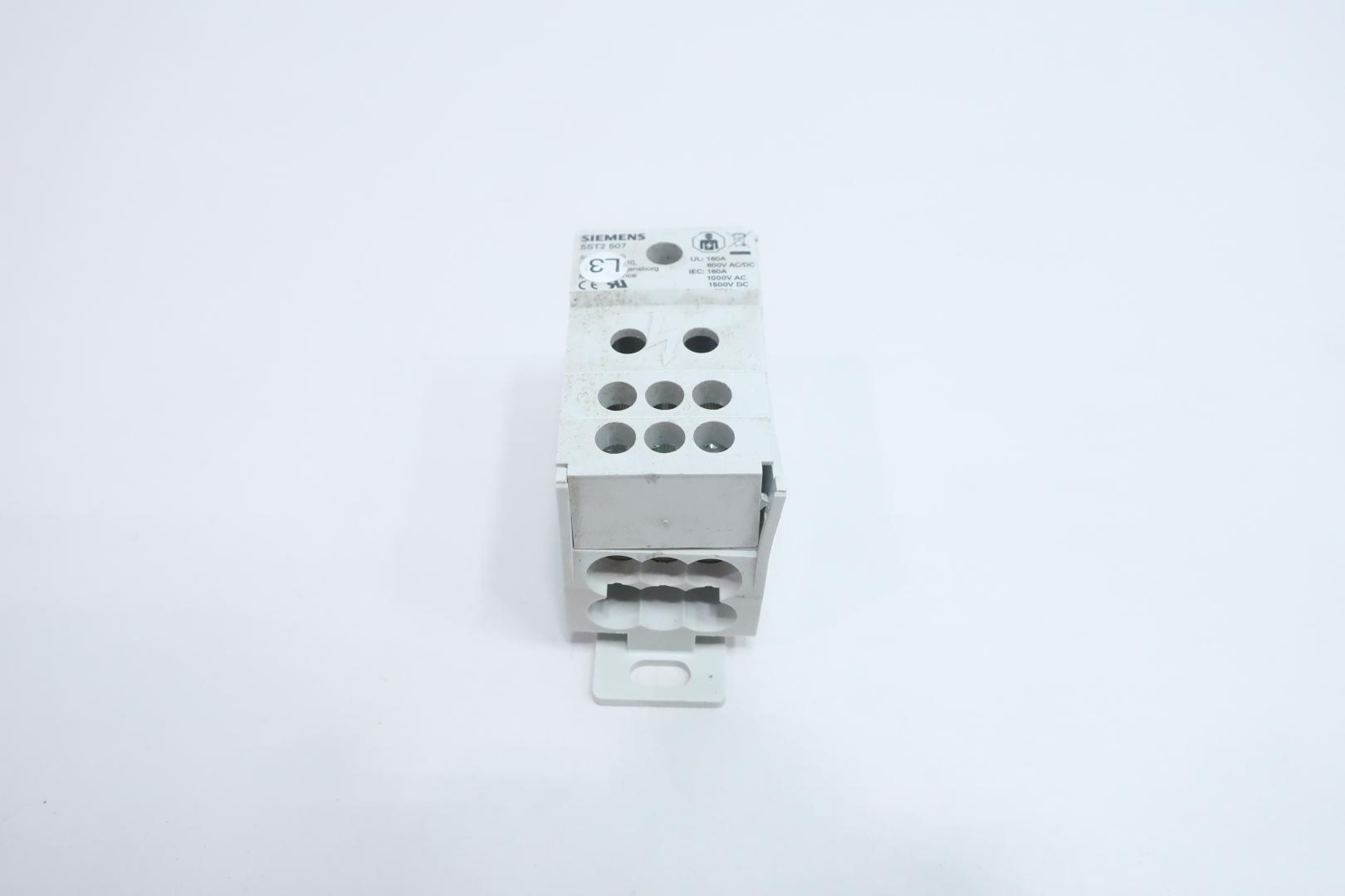 SIEMENS 5ST2507 DISTRIBUTION BLOCK 160A 600V-AC/V-DC