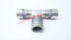 LOKRING SS40-TEE-P32-PW STAINLESS PIPE TEE 2IN X 2IN X 2IN