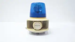 PATLITE RT-120KA BLUE ROTATING BEACON LIGHT W/ AUDIBLE ALARM HORN LIGHT FIXTURE