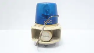 PATLITE RT-120E-B BLUE ROTATING BEACON LIGHT W/ AUDIBLE ALARM HORN 32W 120V-AC