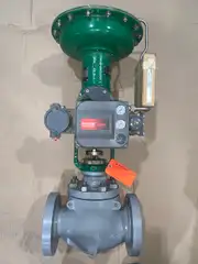 FISHER ET 657 SIZE 40 DVC6200 PNEUMATIC STEEL FLANGED CONTROL VALVE 3IN 300