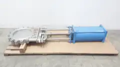TRUELINE PNEUMATIC STAINLESS FLANGED KNIFE GATE VALVE 18IN 150