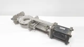 ROVALVE F215D04-AC5-D8F6H10 PNEUMATIC STAINLESS KNIFE GATE VALVE 4IN