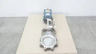 DEZURIK 9520189-005 KGC PNEUMATIC STAINLESS LUGGED KNIFE GATE VALVE 8IN 150